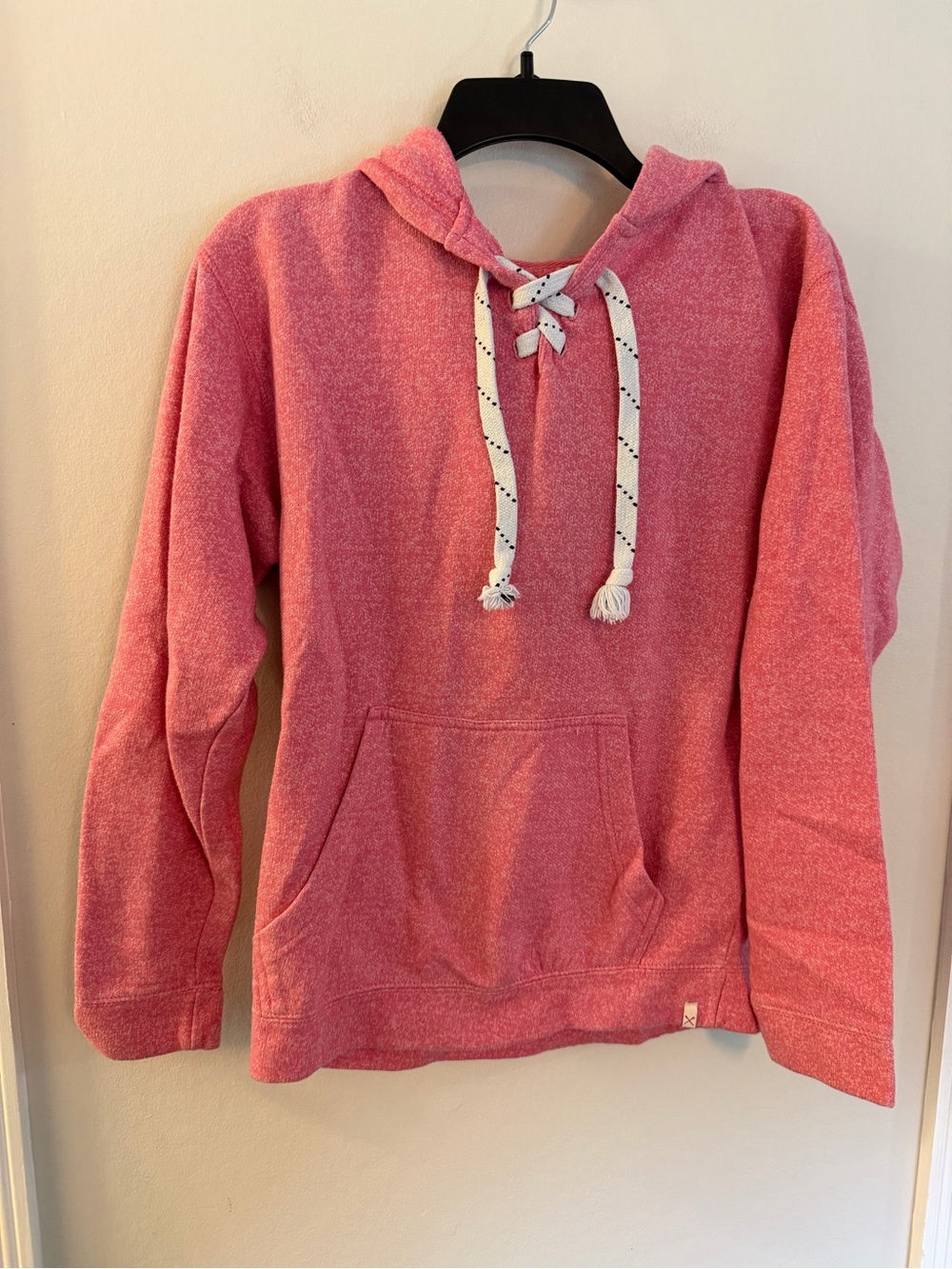 Vineyard Crew Pink Heathered Lace Up Hoodie Sweatshirt Size Small